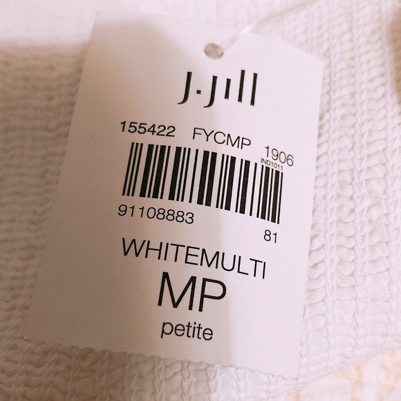 J.Jill Dress Crinkled-Textured Ocean Breeze Embellished Petite Size M New w/Tag - Picture 8 of 9